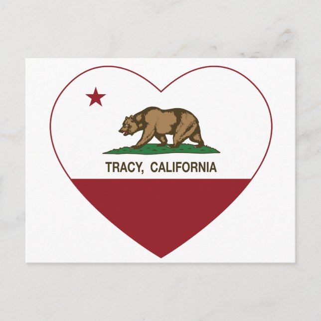 Carte Postale drapeau de Californie tracy coeur (Devant)