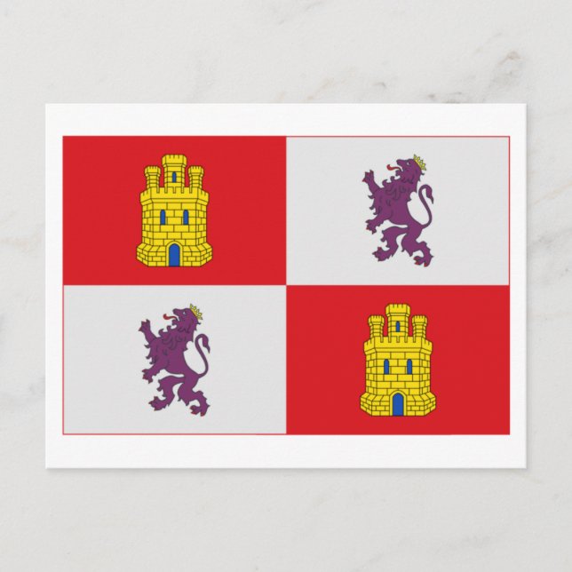 Carte Postale Drapeau de Castilla y León (Devant)