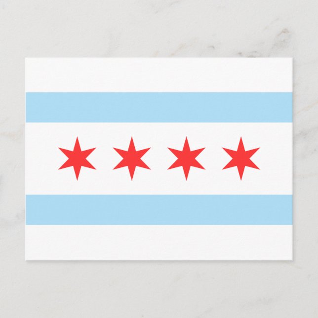 Carte Postale Drapeau de Chicago (Devant)