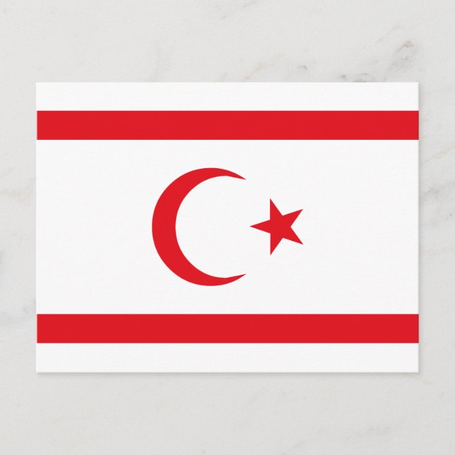 Carte Postale Drapeau de Chypre du Nord (Devant)