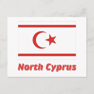 Carte Postale Drapeau de Chypre du Nord avec nom