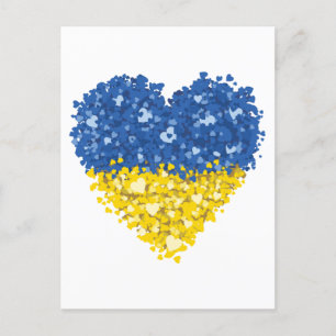 Carte Postale Drapeau de coeur Ukraine, Drapeau de coeur ukraini