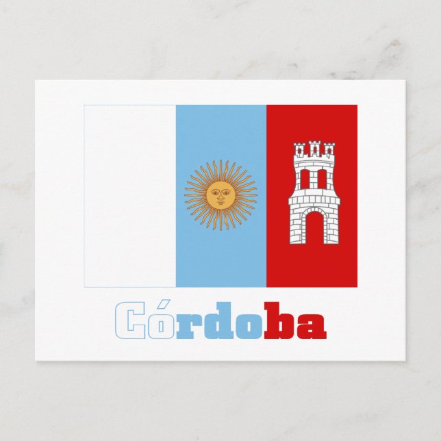 Carte Postale Drapeau de Cordoue avec nom (Devant)