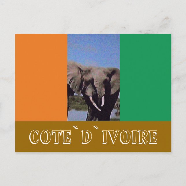 Carte Postale Drapeau de Côte d'Ivoire (Devant)