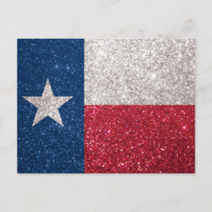 Carte Postale Drapeau de Faux Parties scintillant Texas