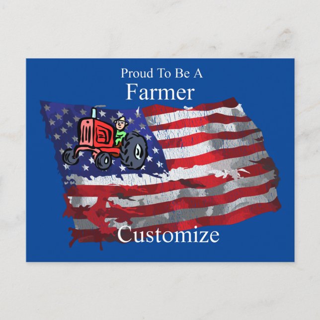 Carte Postale Drapeau de fermier patriotique fier Thunder_Cove (Devant)
