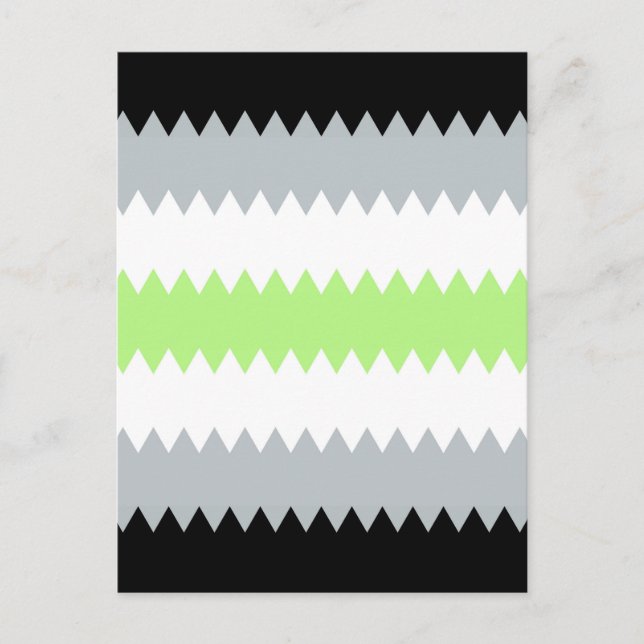 Carte Postale Drapeau de fierté Agender Abstrait Groovy Boho Zig (Devant)