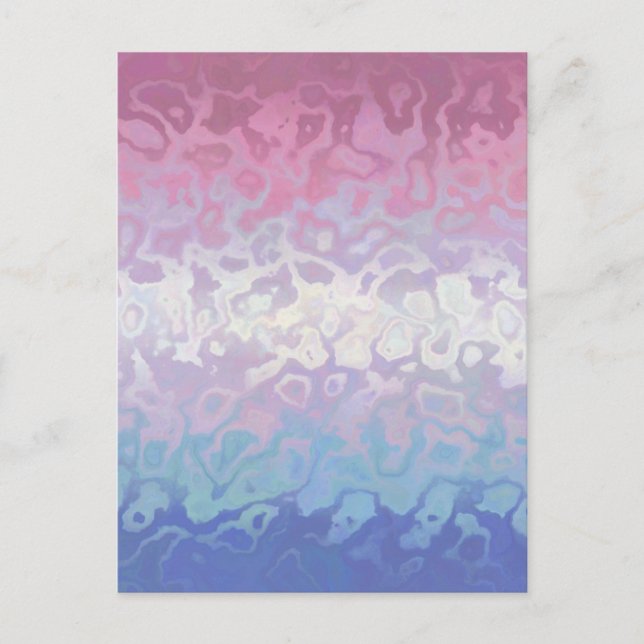 Carte Postale Drapeau de fierté bigender tripant ondoyant funky  (Devant)