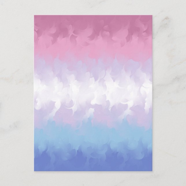 Carte Postale Drapeau de fierté bigenre abstrait pastel boho moe (Devant)