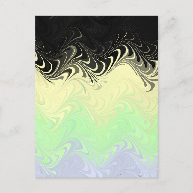 Carte Postale Drapeau de fierté Cassgenre Abstrait Marbré Ondulé (Devant)