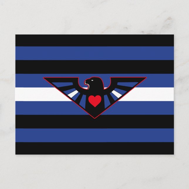 Carte Postale Drapeau de fierté d'aigle en cuir (Devant)