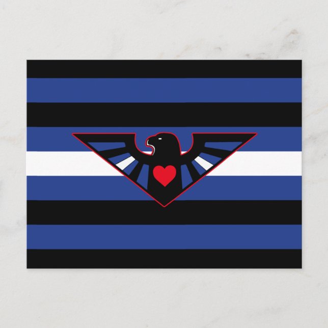 Carte Postale Drapeau de fierté d'aigle en cuir (Devant)