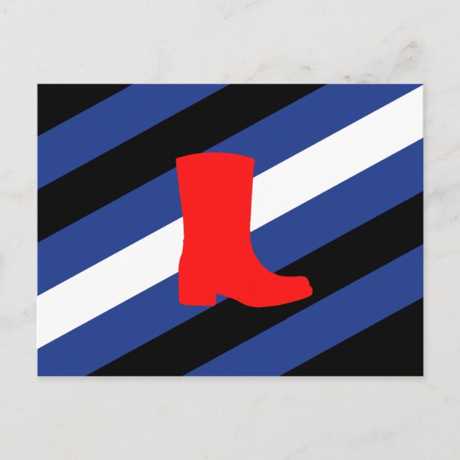 Carte Postale Drapeau de fierté de bottes (Devant)