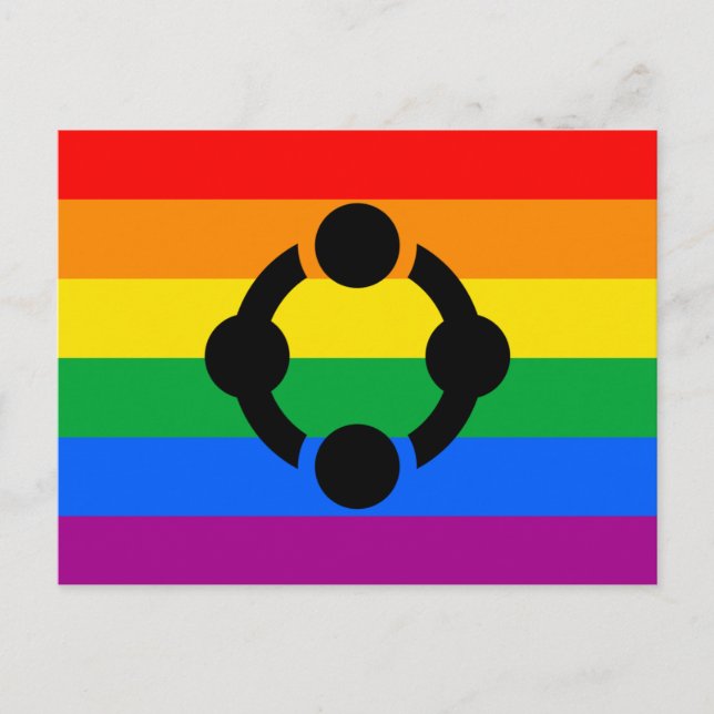 Carte Postale Drapeau de fierté de niche arc-en-ciel (Devant)