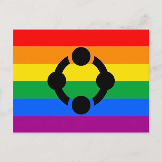Carte Postale Drapeau de fierté de niche arc-en-ciel (Devant)