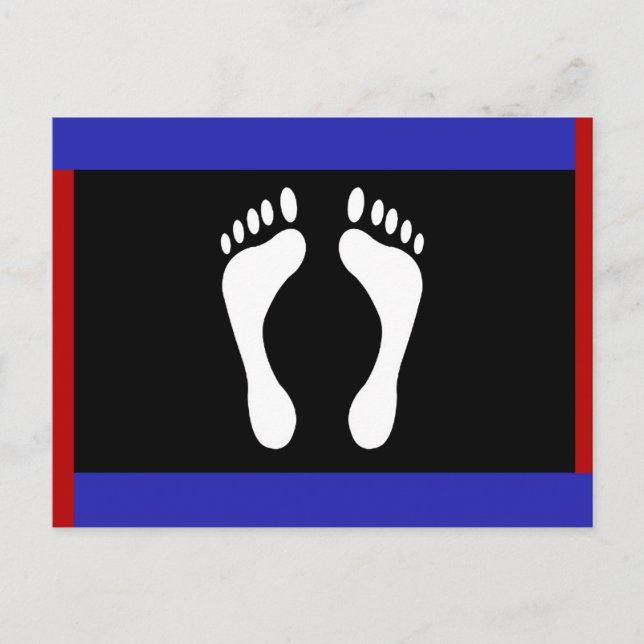 Carte Postale Drapeau de fierté de pied (empreinte de pied) (Devant)