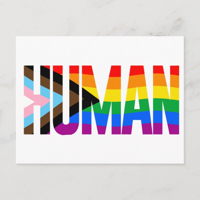 Carte Postale Drapeau de fierté d'inclusivité humaine (Devant)
