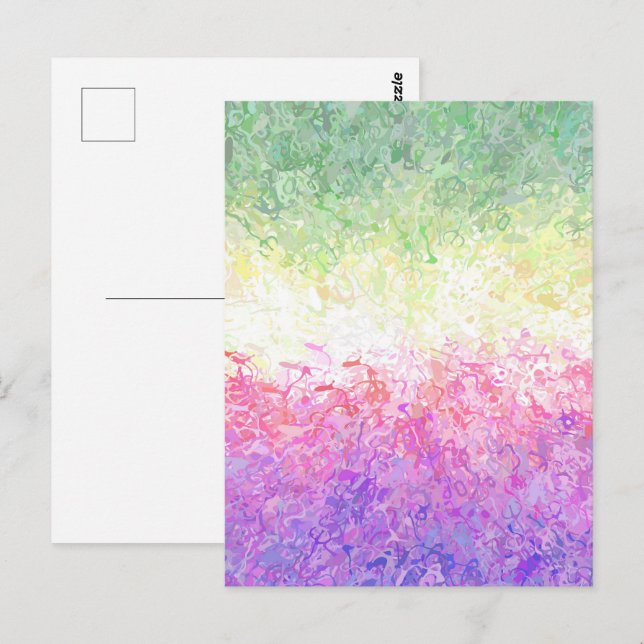 Carte Postale Drapeau de Fierté Genderdoe Abstrait Boho Trippy (Devant / Derrière)