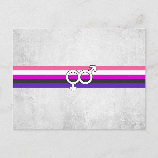 Carte Postale Drapeau de fierté genderfluid (Devant)