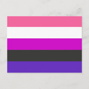 Carte Postale Drapeau de fierté genderfluid