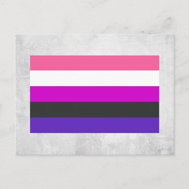 Carte Postale Drapeau de fierté genderfluid (Devant)