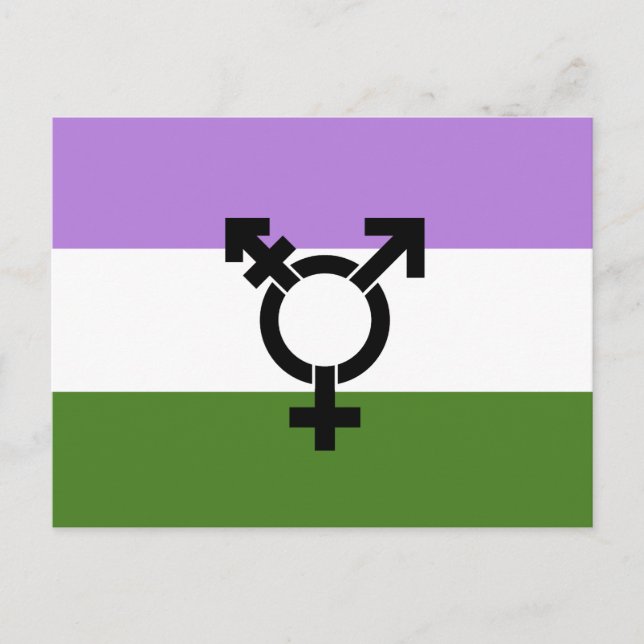 Carte Postale Drapeau de fierté genderqueer (Devant)