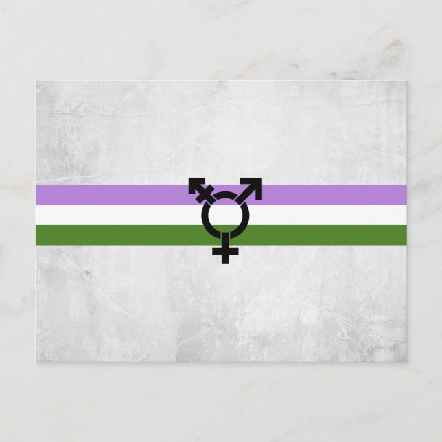 Carte Postale Drapeau de fierté genderqueer (Devant)