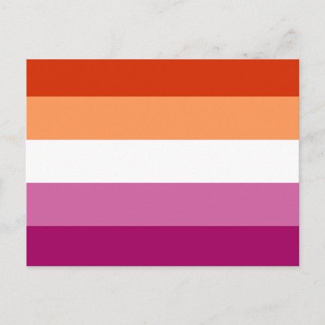 Carte Postale Drapeau de fierté lesbienne (5 bandes) (Devant)