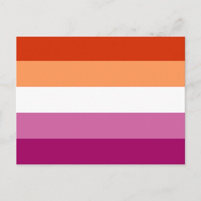 Carte Postale Drapeau de fierté lesbienne (5 bandes) (Devant)