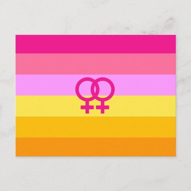 Carte Postale Drapeau de fierté lesbienne à l'aube des femmes qu (Devant)