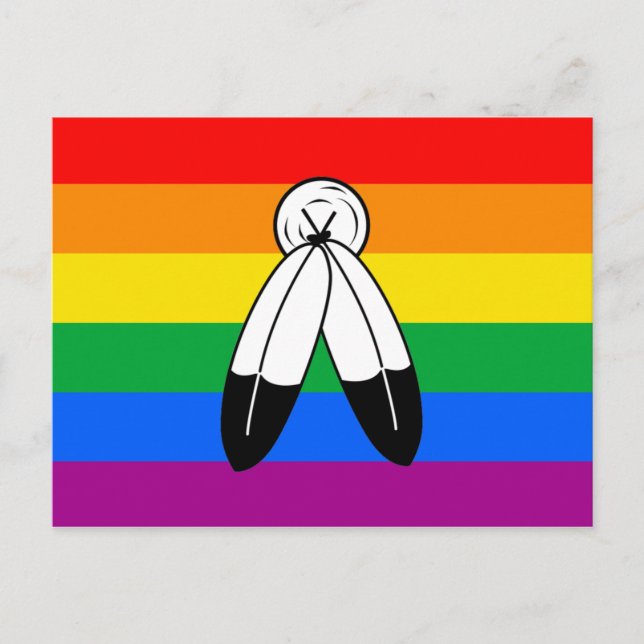 Carte Postale Drapeau de fierté LGBTQ+ Two-Spirit (Devant)