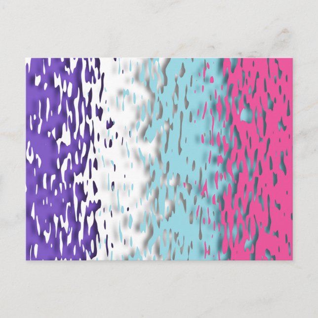 Carte Postale Drapeau de fierté multisexuel funky trippy ondulé  (Devant)