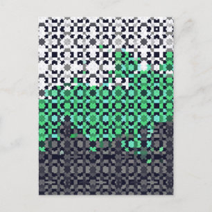 Carte Postale Drapeau de fierté Neutrois Abstrait Pixelisé Tripa