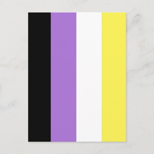 Carte Postale Drapeau de fierté non binaire (Devant)