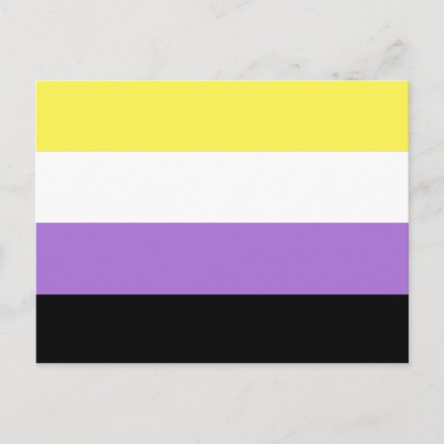 Carte Postale Drapeau de fierté non binaire (Devant)