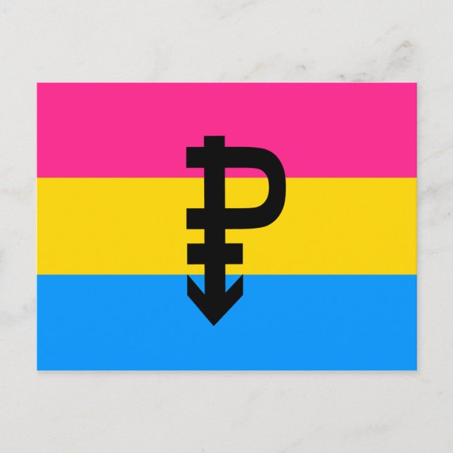 Carte Postale Drapeau de fierté pansexuelle (Devant)