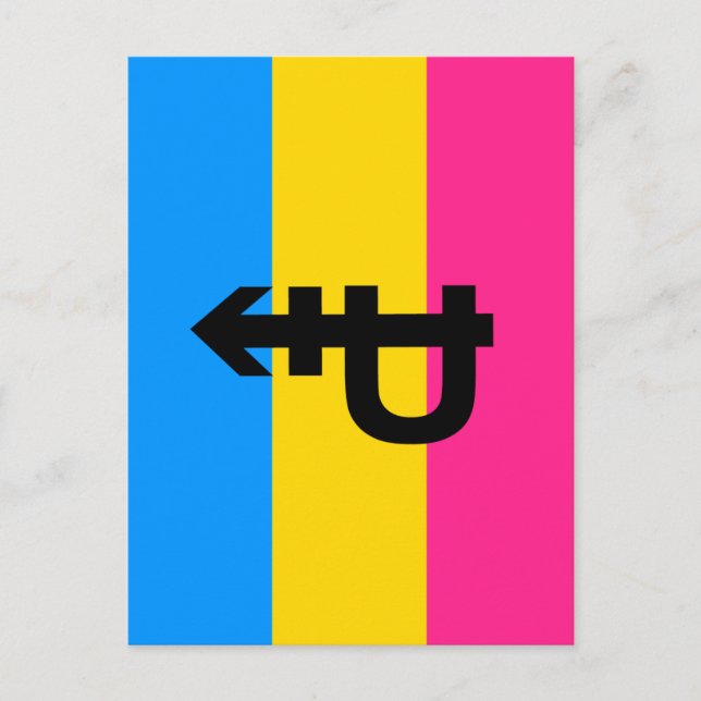 Carte Postale Drapeau de fierté pansexuelle (Devant)