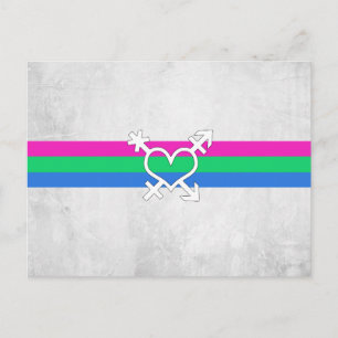 Carte Postale Drapeau de fierté polysexuelle