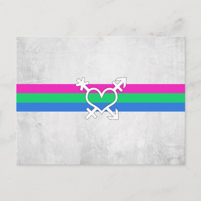 Carte Postale Drapeau de fierté polysexuelle (Devant)