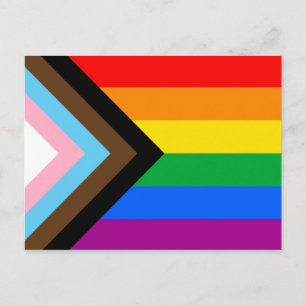 Carte Postale Drapeau de fierté progressiste LGBTQ+