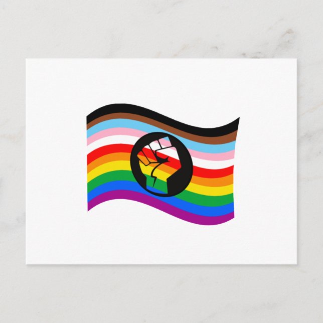 Carte Postale Drapeau de fierté QPOC agité (Devant)