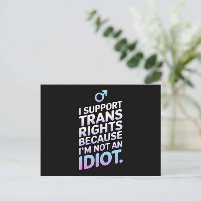Carte Postale Drapeau de fierté trans allié soutien transgenre  (Debout devant)