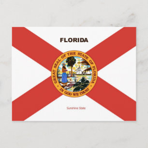 Carte Postale Drapeau de Floride et Slogan