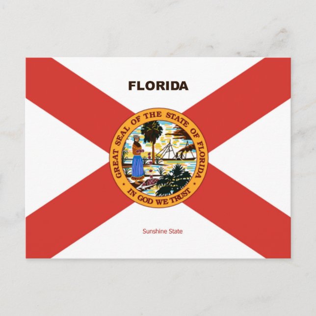 Carte Postale Drapeau de Floride et Slogan (Devant)