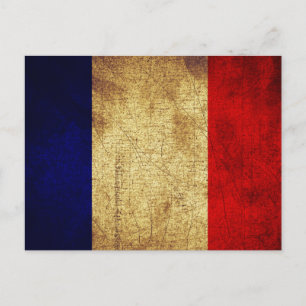 Carte Postale Drapeau de France Grunge