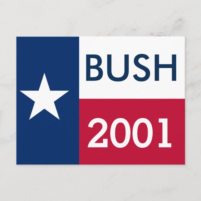 Carte Postale Drapeau de George W Bush 2001 au Texas (Devant)