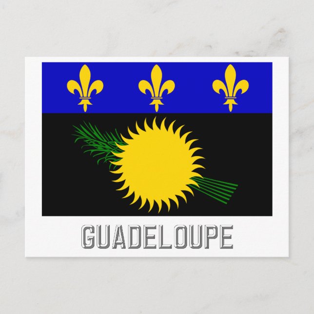 Carte Postale Drapeau de Guadeloupe avec nom (Devant)