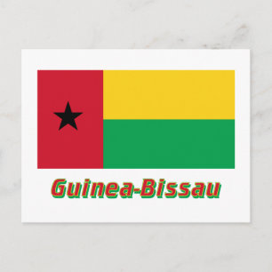 Carte Postale Drapeau de Guinée-Bissau avec nom