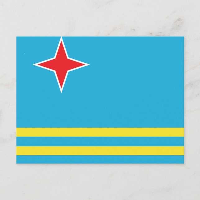 Carte Postale Drapeau de haute qualité Aruba (Devant)