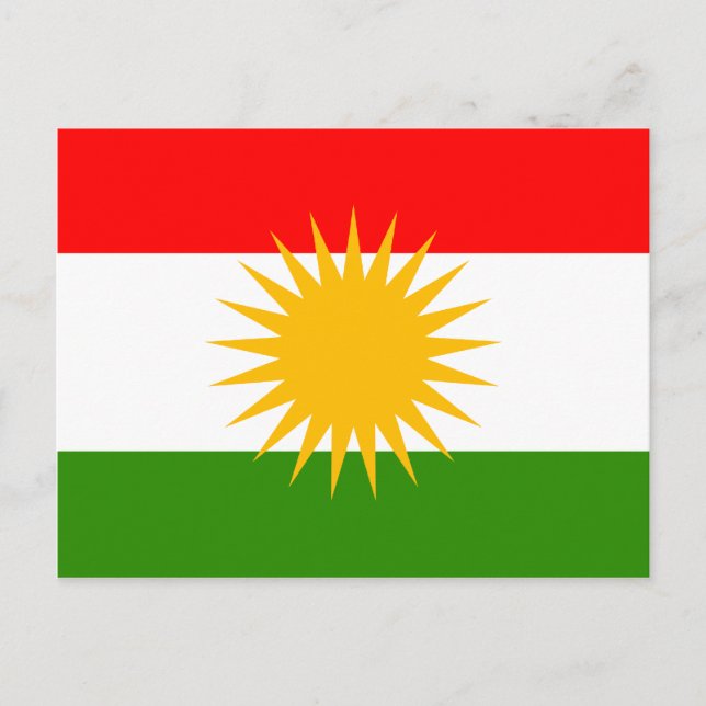 Carte Postale Drapeau de haute qualité du Kurdistan (Devant)